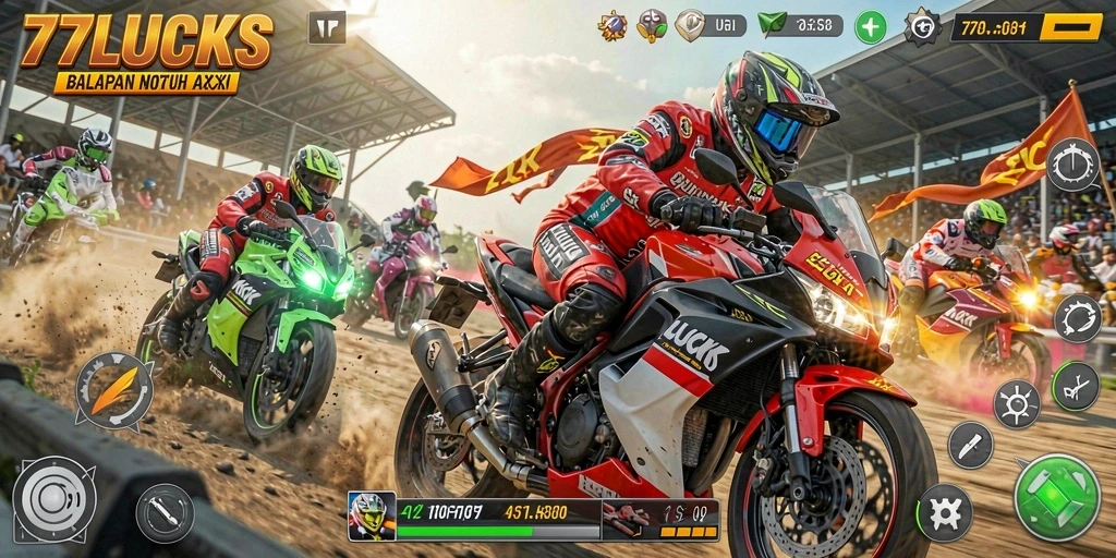 Gameplay seru di lintasan balap motor.