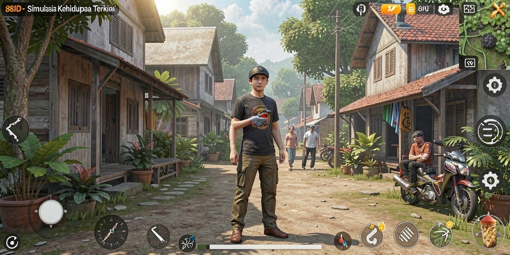 Screenshot gameplay 88ID yang menunjukkan interaksi karakter.