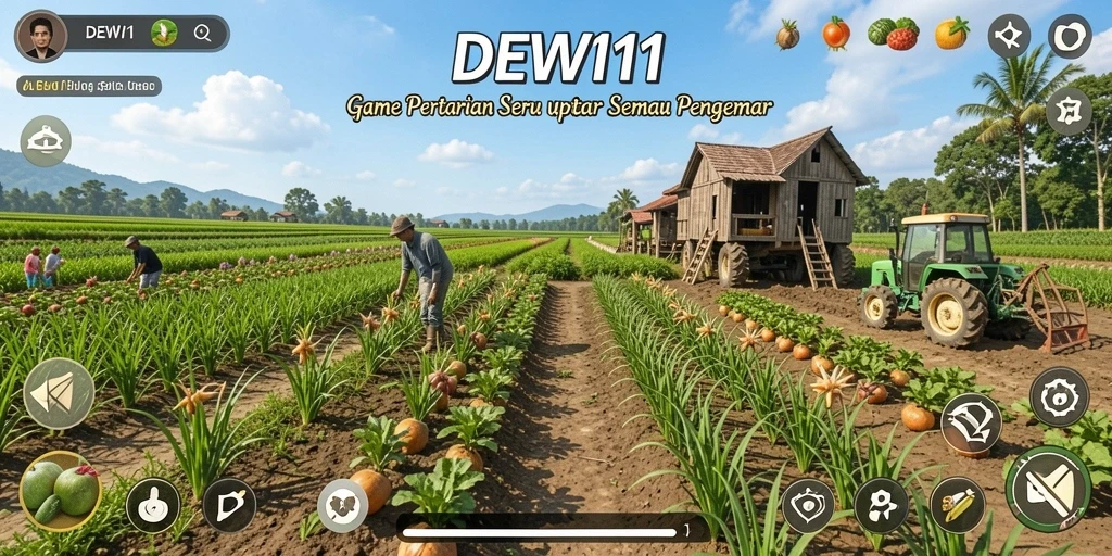 Screenshot gameplay DEWI11 yang menampilkan keindahan kebun yang terawat.