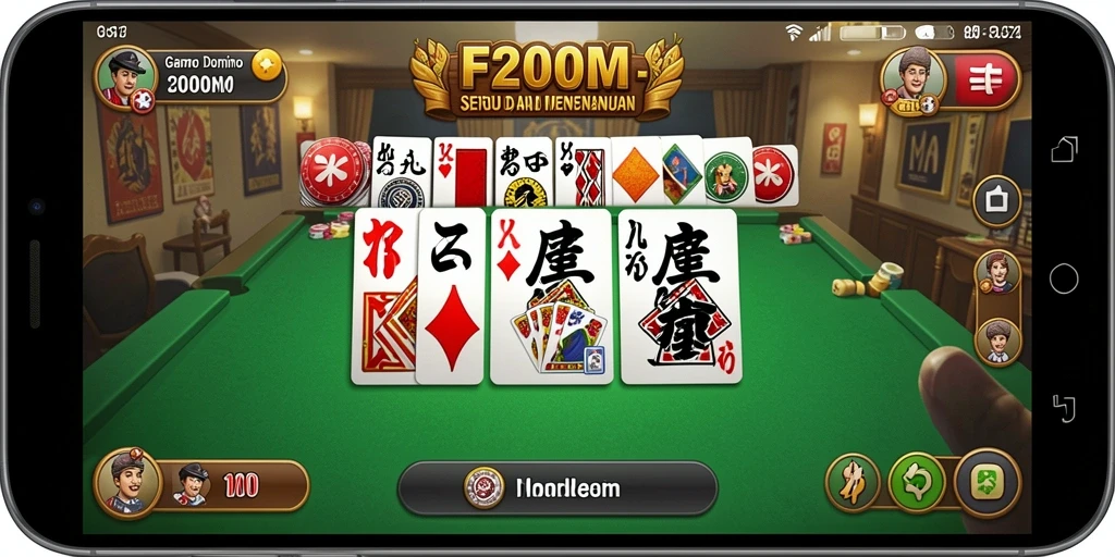 Tampilan dinamis dari permainan domino yang mengasyikkan.