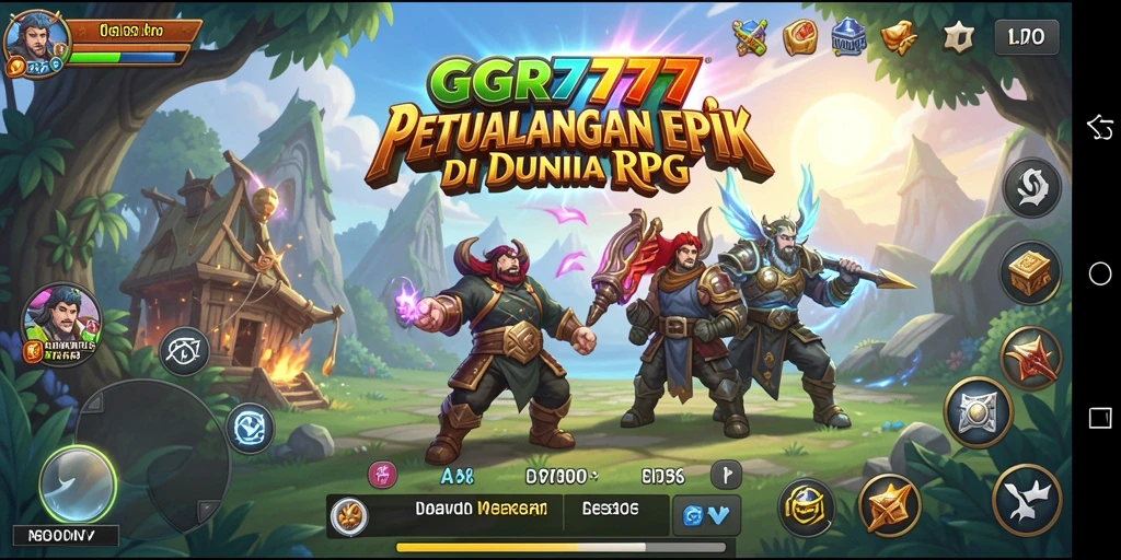 Screenshot GGR7777 menampilkan aksi pertempuran RPG yang seru.