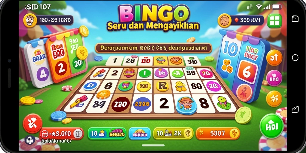 Tampilan gameplay permainan Bingo yang mengasyikkan dan penuh warna.